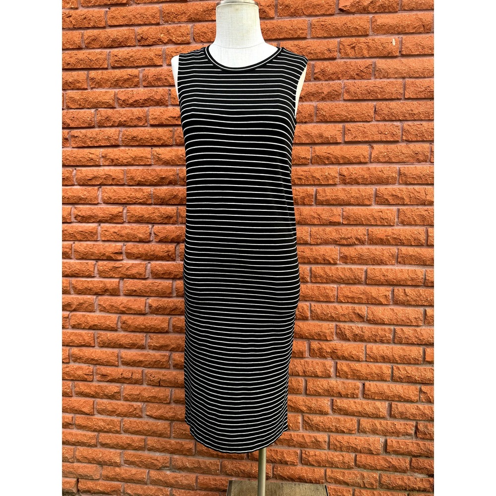Madewell black and white striped t-shirt dress women's XS
